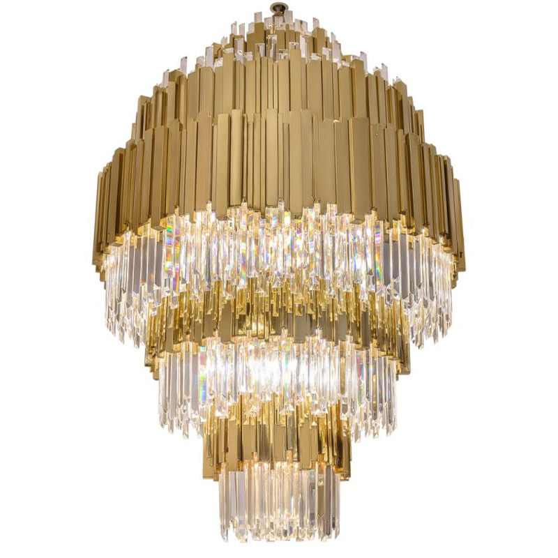 Большая многоярусная люстра Luxxu Modern Cascade Chandelier Gold Metal Glass 93 Прозрачное Стекло Золотой Большая многоярусная люстра Luxxu Modern Cascade Chandelier Gold Metal Glass 93 Прозрачное Стекло Золотой в Липецке | Loft Concept