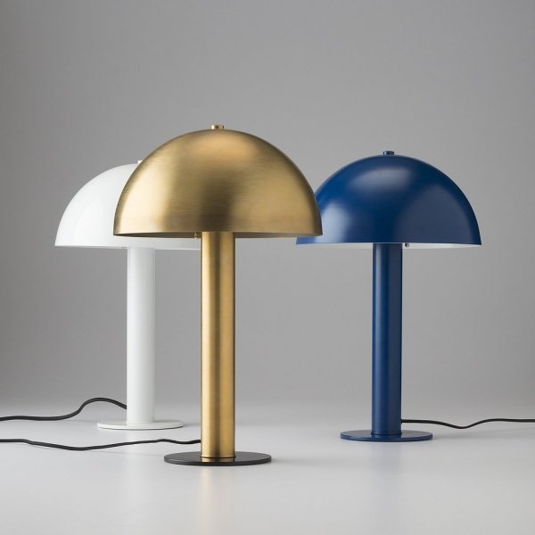 Настольная лампа Sidnie Lamp Латунь Белый Синий Настольная лампа Sidnie Lamp Латунь Белый Синий в Липецке | Loft Concept