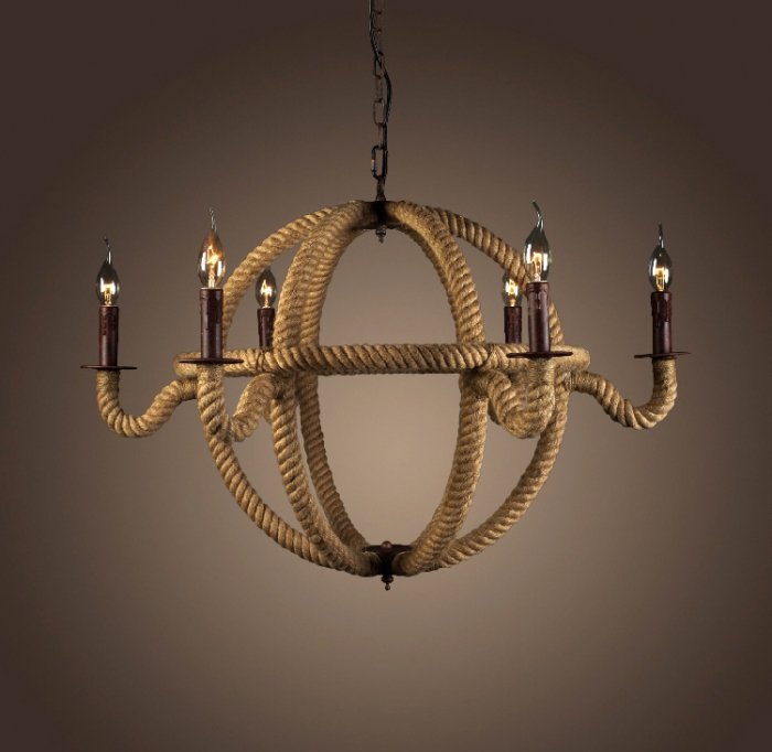 Люстра Spere 2 Loft Rope Light Коричневый Люстра Spere 2 Loft Rope Light Коричневый в Липецке | Loft Concept