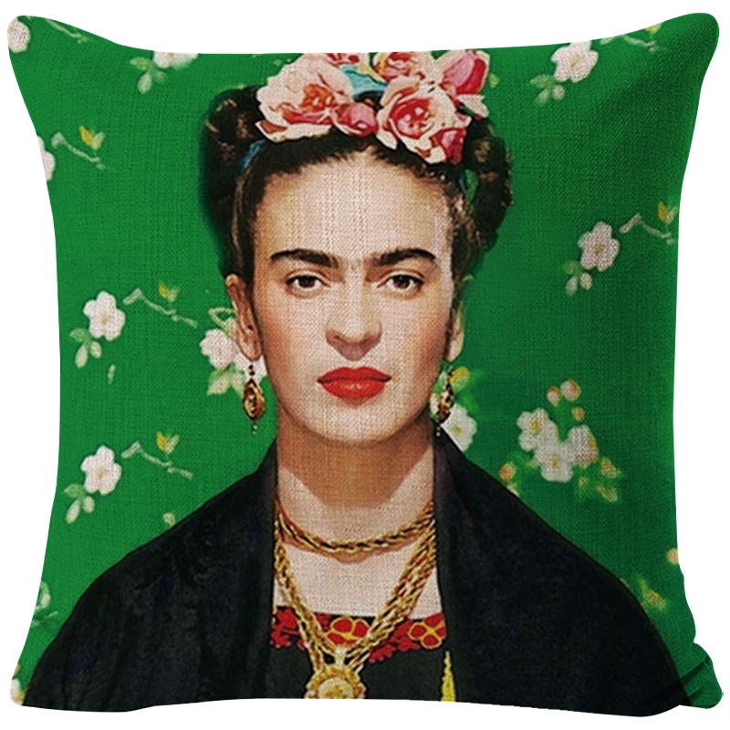 Декоративная подушка Frida Kahlo 8 Зеленый Мульти Декоративная подушка Frida Kahlo 8 Зеленый Мульти в Липецке | Loft Concept