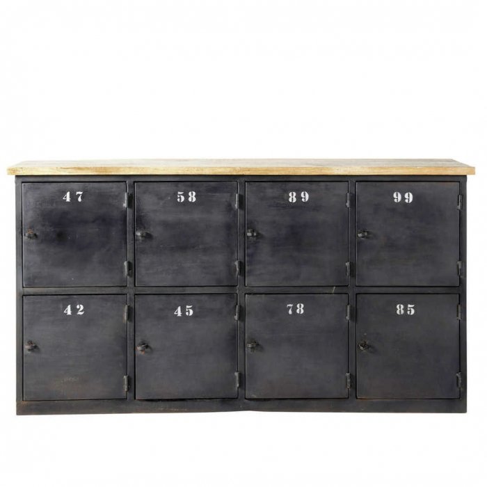 Комод в стиле Лофт с 8-ю дверцами Industrial Rust Eight Chest Черный Комод в стиле Лофт с 8-ю дверцами Industrial Rust Eight Chest Черный в Липецке | Loft Concept