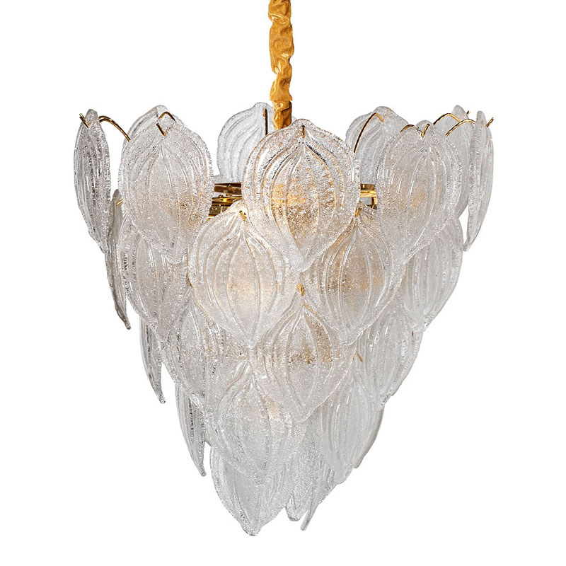 Люстра Textured Glass Chandelier Petal 10 Глянцевое золото Люстра Textured Glass Chandelier Petal 10 Глянцевое золото в Липецке | Loft Concept