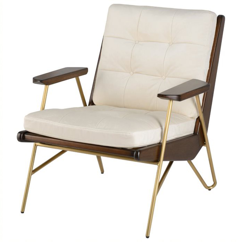 Кресло Gelver Chair white Белый матовое золото Коричневый Кресло Gelver Chair white Белый матовое золото Коричневый в Липецке | Loft Concept