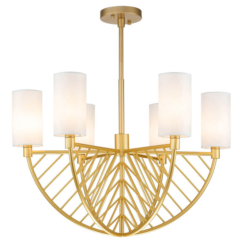 Люстра Arch Lattice Chandelier 6 матовое золото Белый Люстра Arch Lattice Chandelier 6 матовое золото Белый в Липецке | Loft Concept