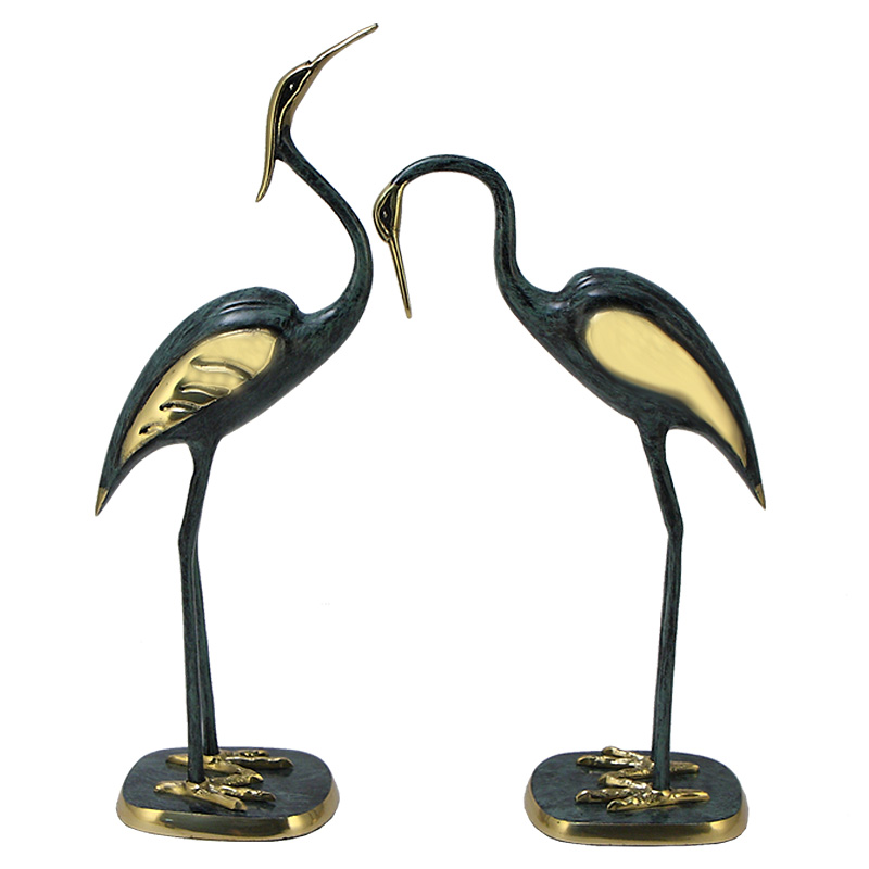 Статуэтка бронзовая пара Журавли синие Bronze Birds Бронза Синий Статуэтка бронзовая пара Журавли синие Bronze Birds Бронза Синий в Липецке | Loft Concept