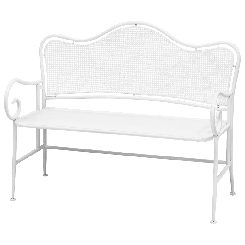 Скамья белая в стиле прованс Miah Bench White Белый Скамья белая в стиле прованс Miah Bench White Белый в Липецке | Loft Concept