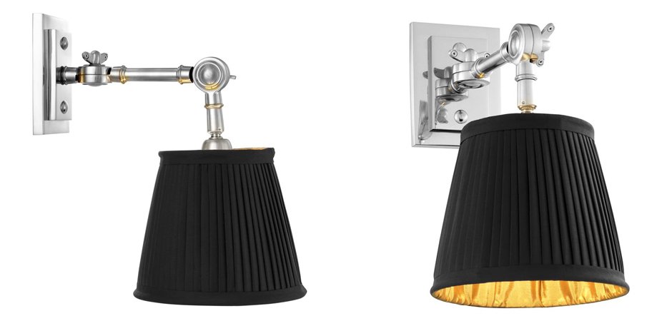 Бра Wall Lamp Wentworth Single Nickel+Black Бра Wall Lamp Wentworth Single Nickel+Black - Loft-Concept в Липецке