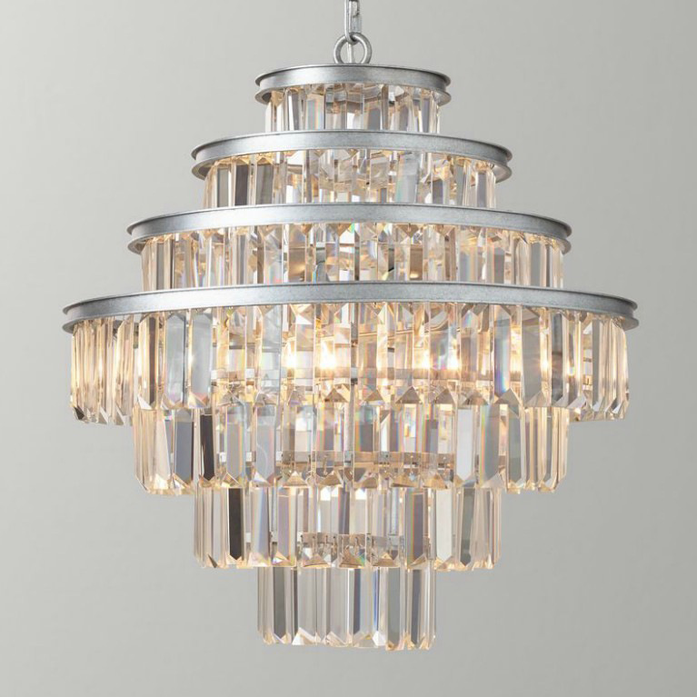 Люстра Alaine Crystal Large Pendant Silver Серебряный Прозрачное Стекло Люстра Alaine Crystal Large Pendant Silver Серебряный Прозрачное Стекло в Липецке | Loft Concept