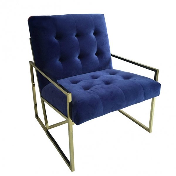 Кресло Jonathan Adler GOLDFINGER LOUNGE Синий в Липецке | Loft Concept 