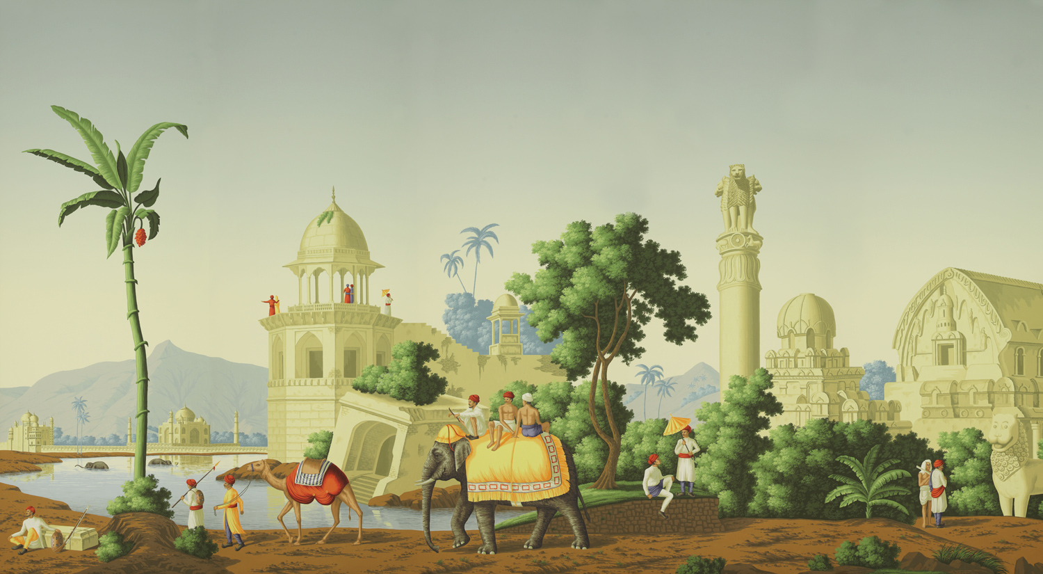 Обои ручная роспись Early Views of India Eden on scenic paper Обои ручная роспись Early Views of India Eden on scenic paper - постер Loft-Concept в Липецке