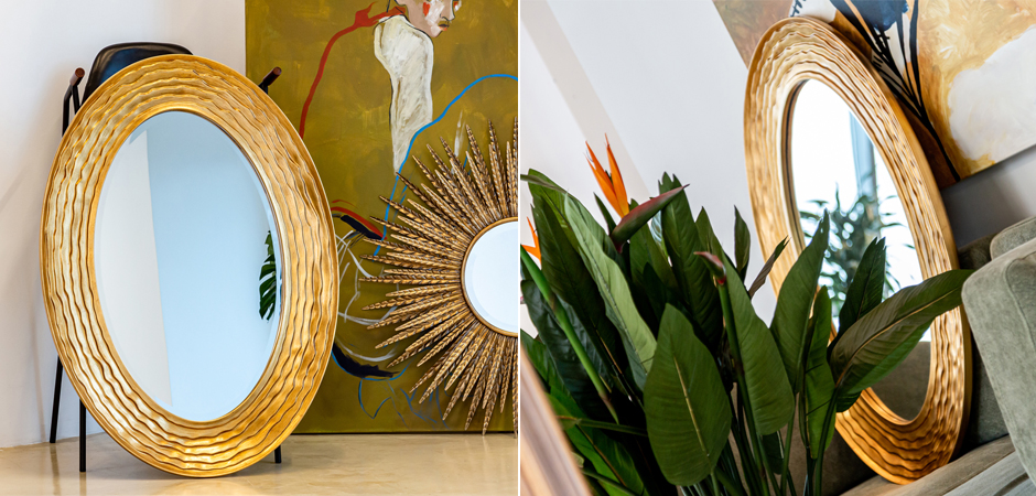 Зеркало Golden Waves Oval Mirror Зеркало Golden Waves Oval Mirror - Loft-Concept в Липецке