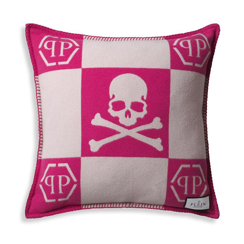 Подушка Philipp Plein Cushion Cashmere Skull 45 x 45 Pink Розовый Белый Подушка Philipp Plein Cushion Cashmere Skull 45 x 45 Pink Розовый Белый в Липецке | Loft Concept
