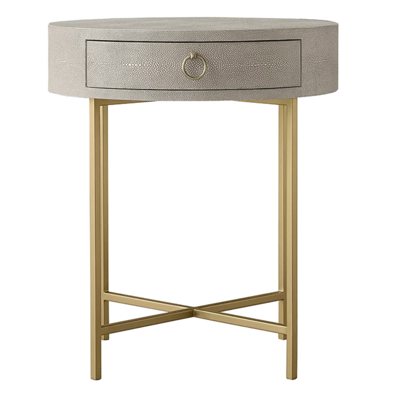 Gaston Stingray Round Gray Side Table Приставной стол серый скат Золотой Серый Gaston Stingray Round Gray Side Table Приставной стол серый скат Золотой Серый в Липецке | Loft Concept