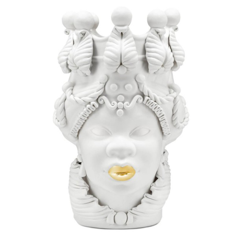 Ваза VASE MORO LADY LIPSTICK gold Белый Золотой Ваза VASE MORO LADY LIPSTICK gold Белый Золотой в Липецке | Loft Concept