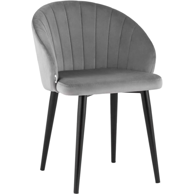 Стул Balsari Chair Светло-Серый Велюр Светло-серый Черный Стул Balsari Chair Светло-Серый Велюр Светло-серый Черный в Липецке | Loft Concept