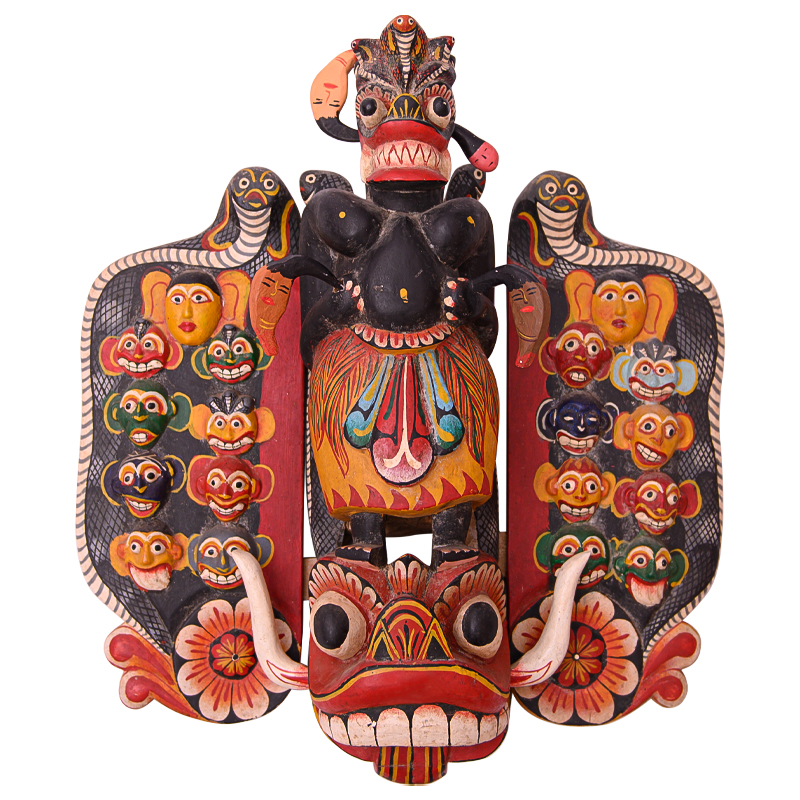Маска "Sanniya" Medicine Demon Шри-Ланка Мульти Черный Красный Маска "Sanniya" Medicine Demon Шри-Ланка Мульти Черный Красный в Липецке | Loft Concept