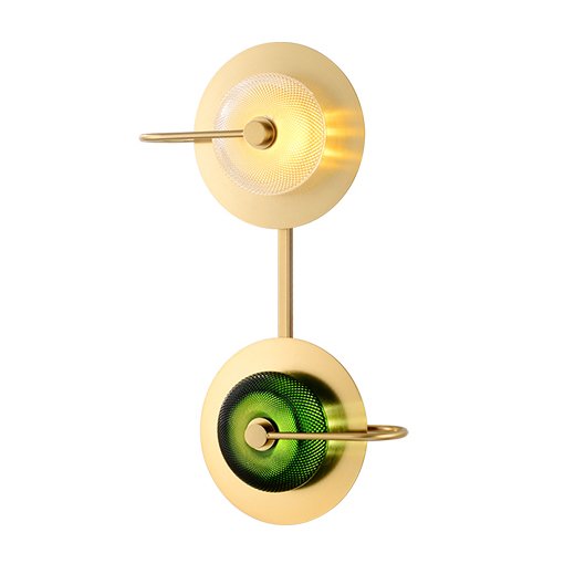 Бра Green Disk Double Зеленый Латунь Прозрачное Стекло Бра Green Disk Double Зеленый Латунь Прозрачное Стекло в Липецке | Loft Concept