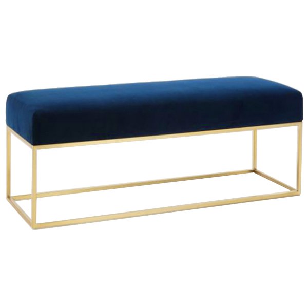 Банкетка Accent Velvet Large Золотой Синий Банкетка Accent Velvet Large Золотой Синий в Липецке | Loft Concept