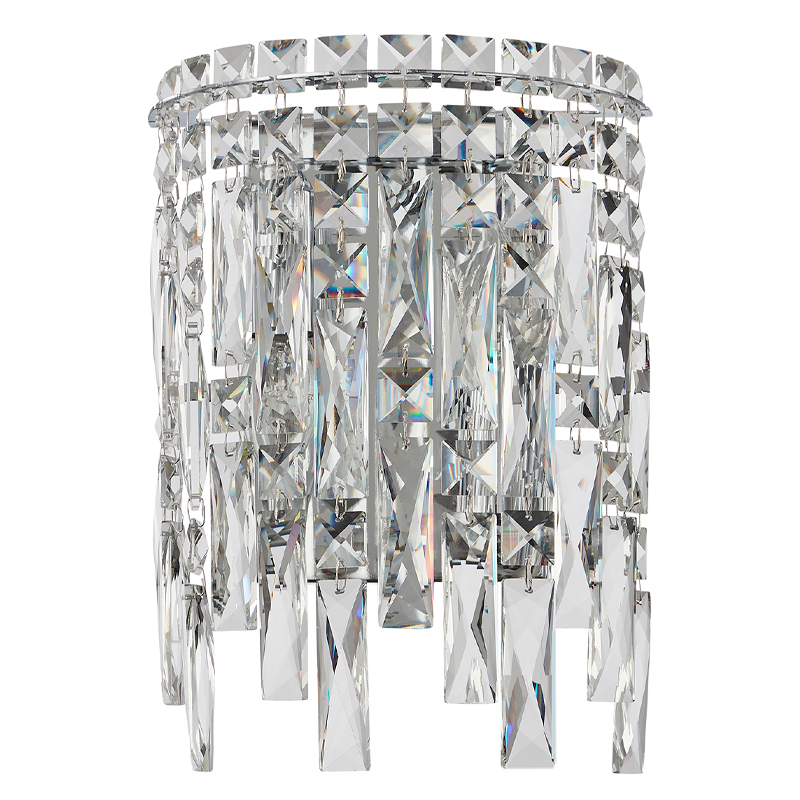 Бра с хрустальными подвесками прозрачного цвета Хром Ludivine Lighting Хром Прозрачный Бра с хрустальными подвесками прозрачного цвета Хром Ludivine Lighting Хром Прозрачный в Липецке | Loft Concept