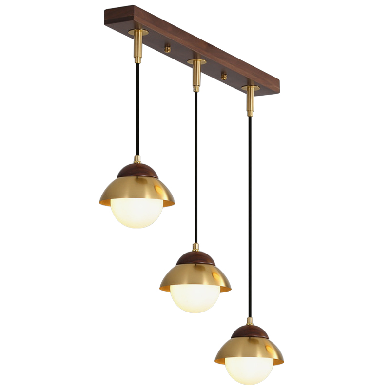 Линейный светильник Roch Linear Pendant Wooden Eco Light Белый Коричневый Латунь Линейный светильник Roch Linear Pendant Wooden Eco Light Белый Коричневый Латунь в Липецке | Loft Concept