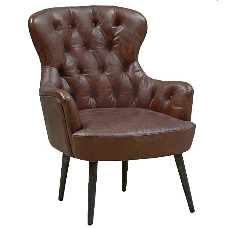 Кресло AEKERMAN CLUB CHAIR Коричневый Черный Кресло AEKERMAN CLUB CHAIR Коричневый Черный в Липецке | Loft Concept