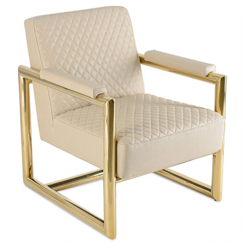 Кресло Gautselin Armchair cappuccino Бежевый Глянцевое золото Кресло Gautselin Armchair cappuccino Бежевый Глянцевое золото в Липецке | Loft Concept