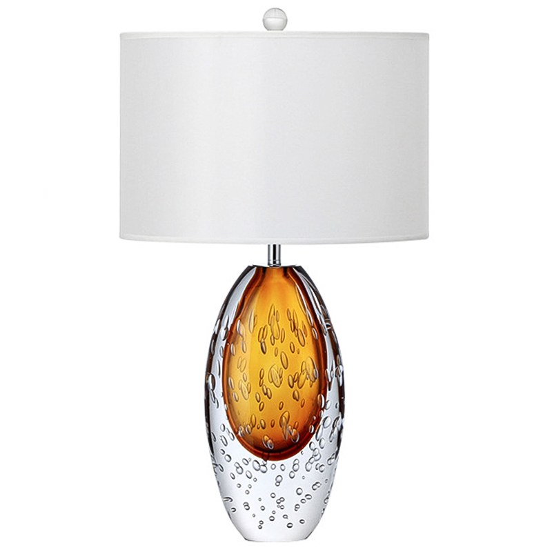 Дизайнерская Лампа настольная Crystal Table Lamp Янтарное стекло Капли Янтарный Прозрачный Белый в Липецке | Loft Concept 
