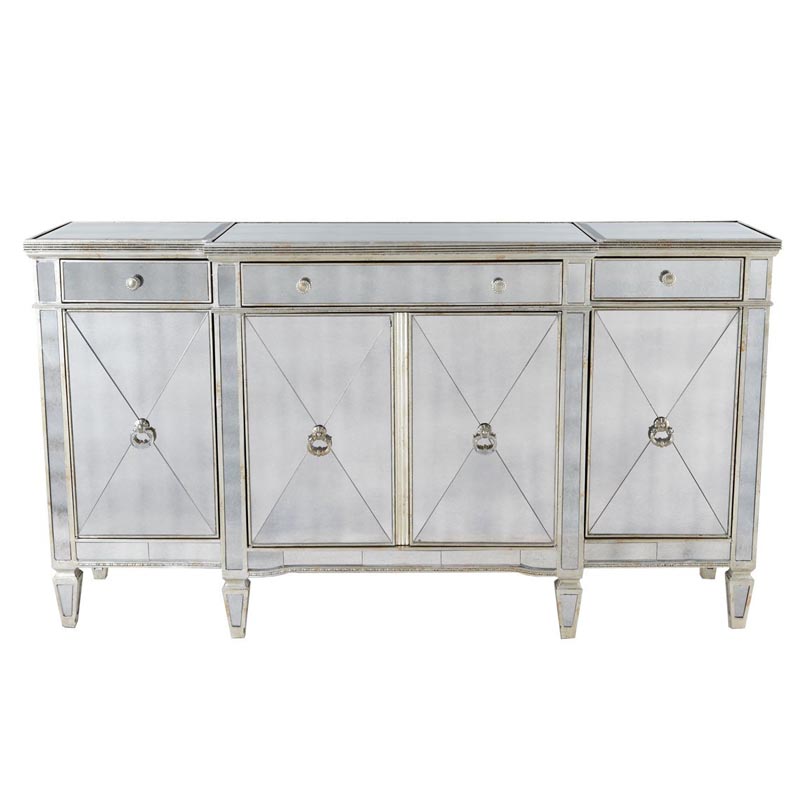 Комод зеркальный Celso Mirrored Chest of drawers 3 ящика и 4 дверцы Зеркало Комод зеркальный Celso Mirrored Chest of drawers 3 ящика и 4 дверцы Зеркало в Липецке | Loft Concept