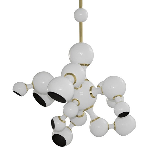 Люстра Atomic Suspension white Delightfull Золотой Белый Люстра Atomic Suspension white Delightfull Золотой Белый в Липецке | Loft Concept