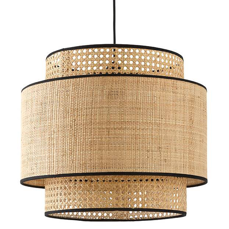 Подвесной светильник Ottar Dual Wicker beige black Бежевый Черный Подвесной светильник Ottar Dual Wicker beige black Бежевый Черный в Липецке | Loft Concept