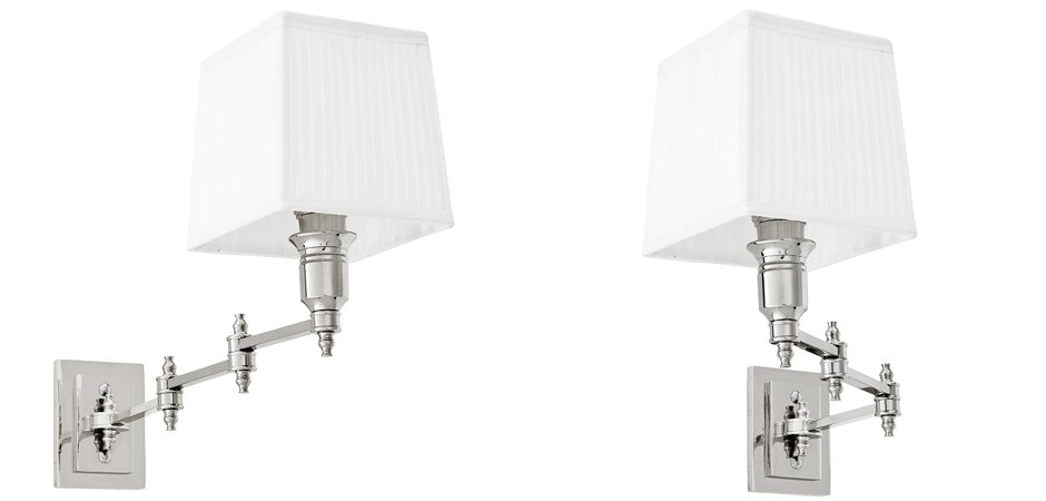 Бра Wall Lamp Lexington Swing Nickel+White Бра Wall Lamp Lexington Swing Nickel+White - Loft-Concept в Липецке