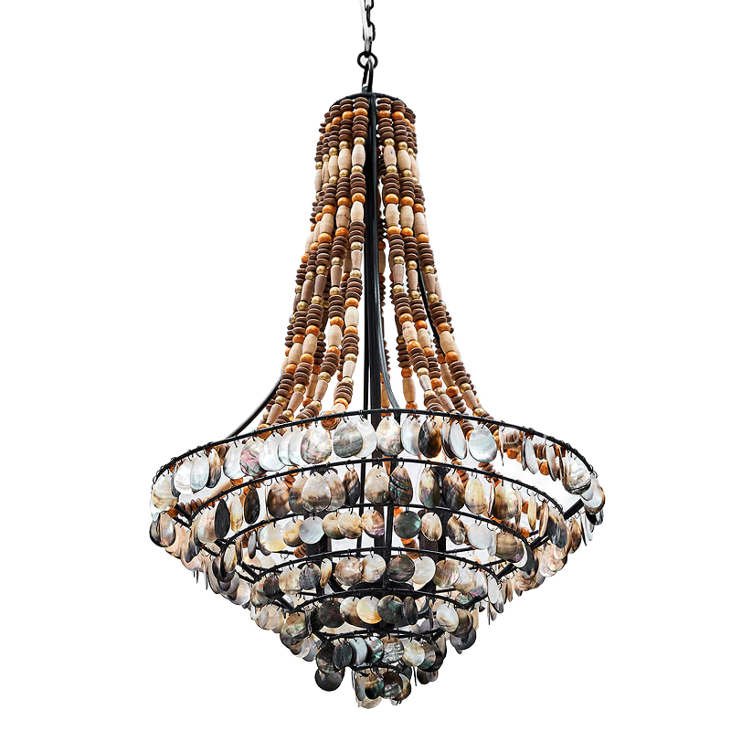 Люстра Murty Nacre Chandelier Черный Бежевый Коричневый Перламутровый Люстра Murty Nacre Chandelier Черный Бежевый Коричневый Перламутровый в Липецке | Loft Concept