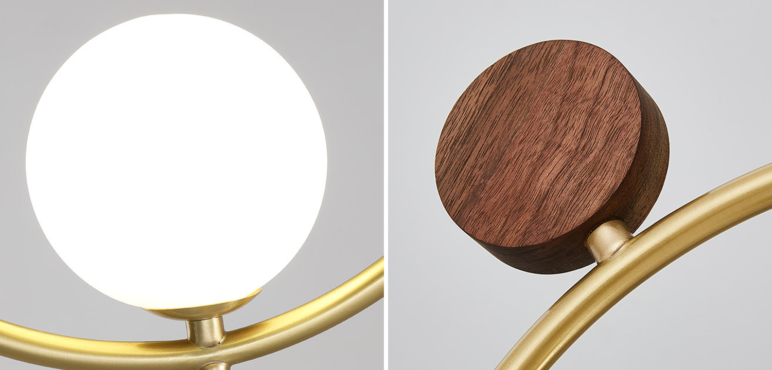 Потолочный светильник Metal Wood Ring Leaf - фото