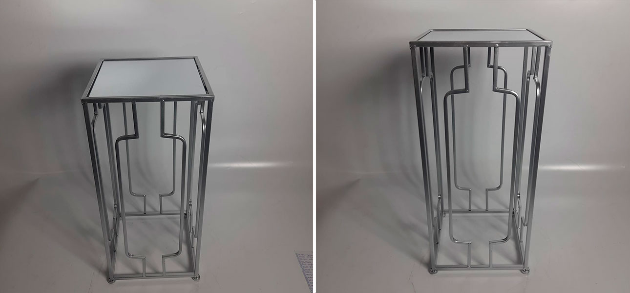 Столик маленький с серебряной основой Edison - фото