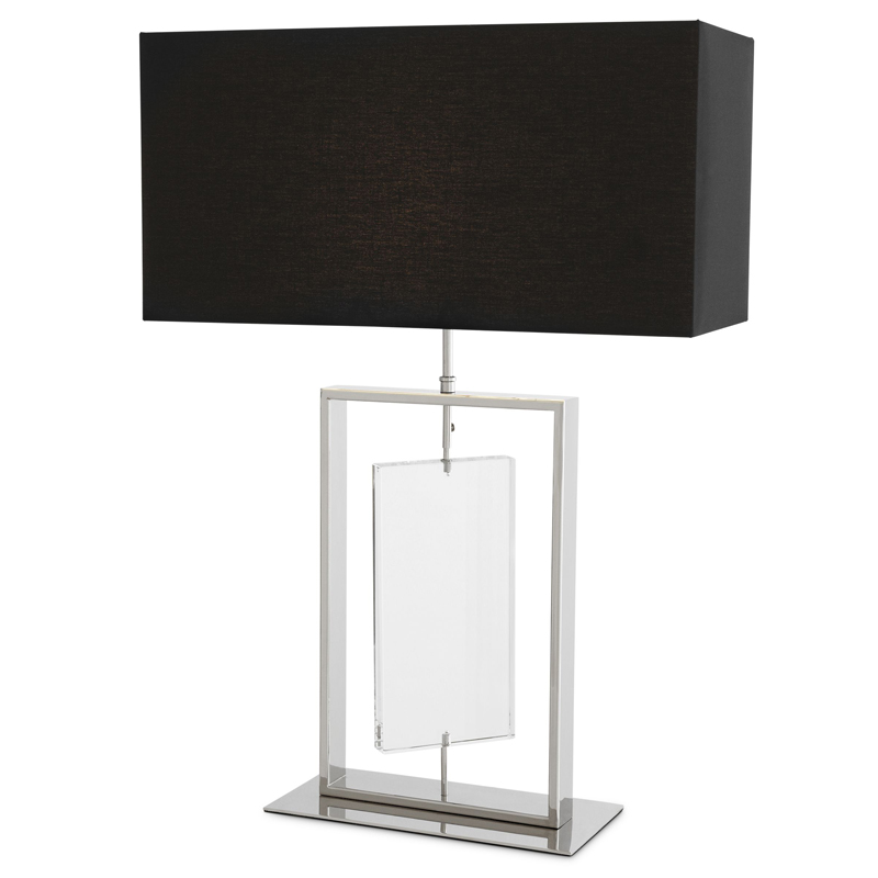 Настольная лампа Eichholtz Table Lamp Forum Никель Черный Прозрачный Настольная лампа Eichholtz Table Lamp Forum Никель Черный Прозрачный в Липецке | Loft Concept