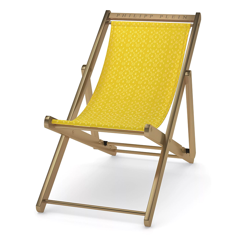 Кресло Philipp Plein Deck Chair Жёлтое Желтый Золотой Кресло Philipp Plein Deck Chair Жёлтое Желтый Золотой в Липецке | Loft Concept