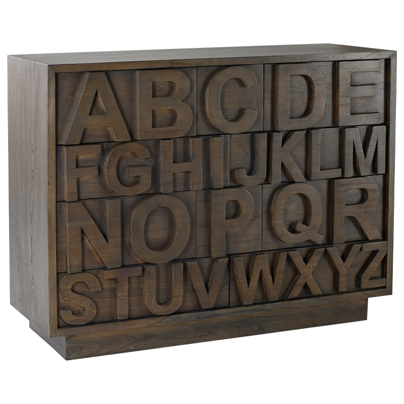 Комод в стиле лофт с английским алфавитом English Alphabet Chest of Drawers Коричневый Комод в стиле лофт с английским алфавитом English Alphabet Chest of Drawers Коричневый в Липецке | Loft Concept