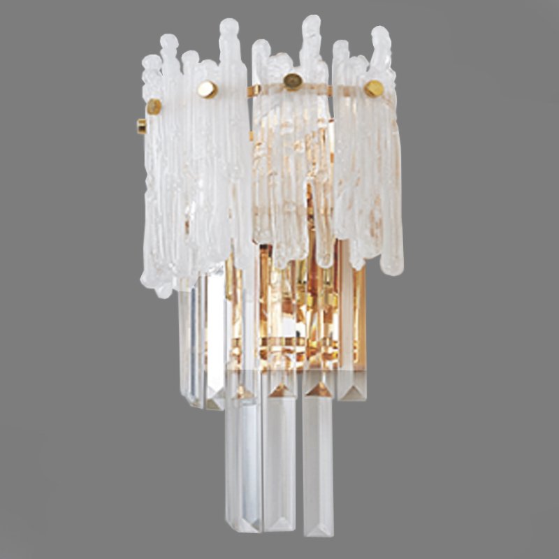 Бра Murano Glass ICE Белый Прозрачное Стекло Золотой Бра Murano Glass ICE Белый Прозрачное Стекло Золотой в Липецке | Loft Concept