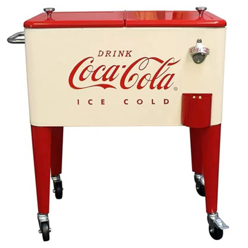 Куллер Retro Metal Coca-Cola Cooler Красный (Red) Бежевый Куллер Retro Metal Coca-Cola Cooler Красный (Red) Бежевый в Липецке | Loft Concept