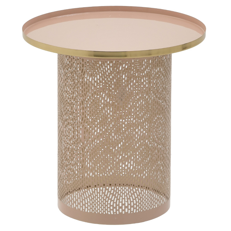 Круглый металлический приставной стол Azure Pink Pastel Metal Table Розовый пастельный Золотой Круглый металлический приставной стол Azure Pink Pastel Metal Table Розовый пастельный Золотой в Липецке | Loft Concept