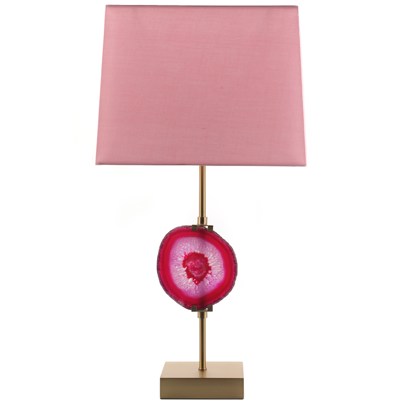 Настольная лампа Pink Agate Design Table Lamp Розовый Латунь Настольная лампа Pink Agate Design Table Lamp Розовый Латунь в Липецке | Loft Concept