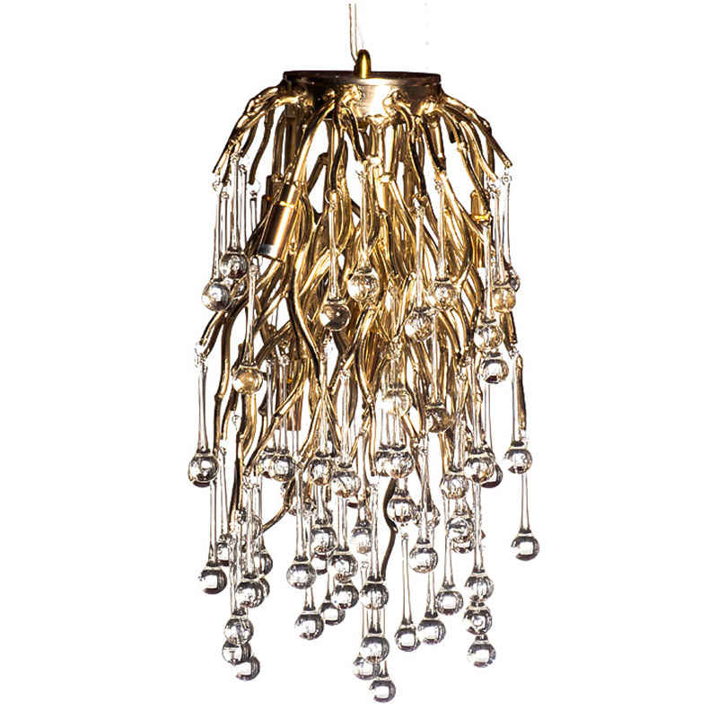 Подвесной светильник Droplet Gold Hanging Lamp Золотой Прозрачный Подвесной светильник Droplet Gold Hanging Lamp Золотой Прозрачный в Липецке | Loft Concept