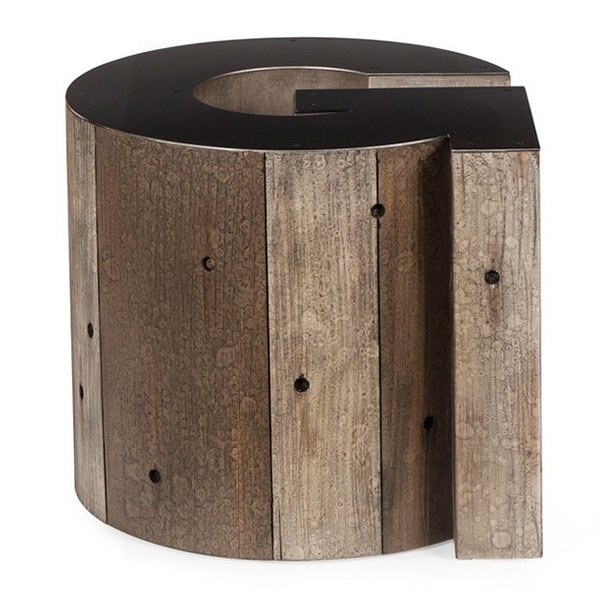 Столик Wooden Alphabet G Side Table Графит Коричневый Столик Wooden Alphabet G Side Table Графит Коричневый в Липецке | Loft Concept