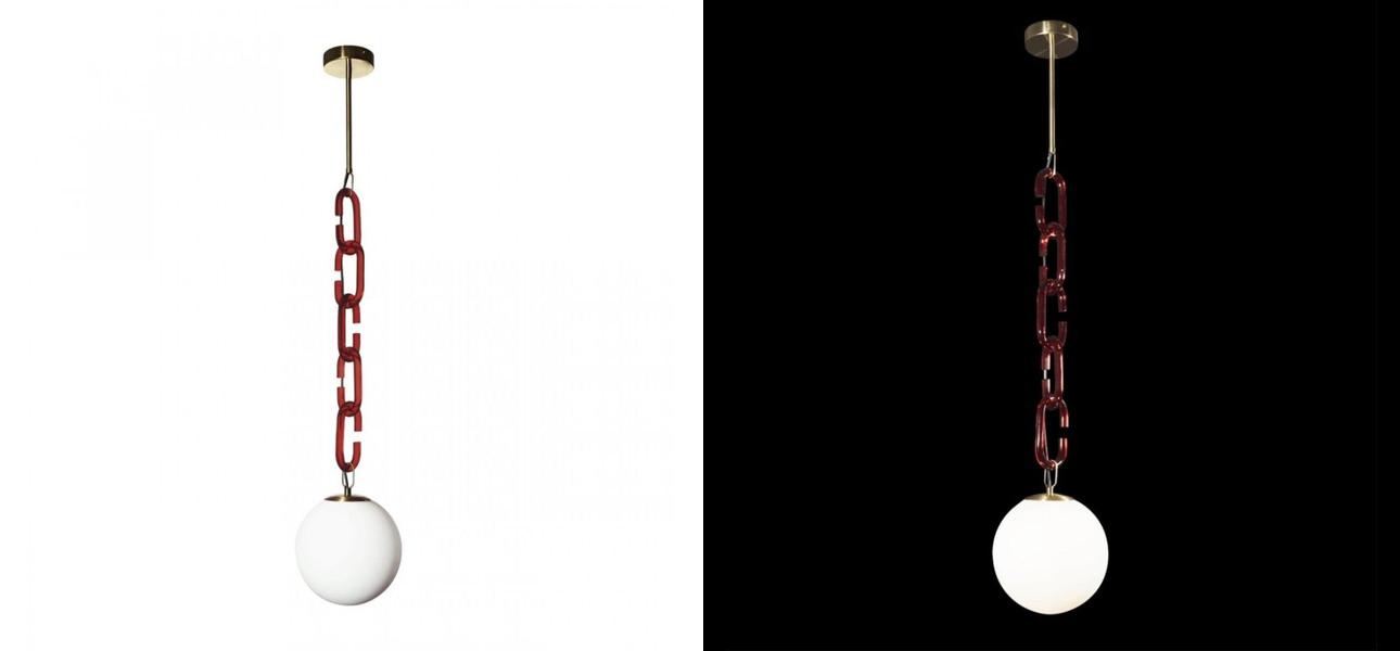 Подвесной светильник с декоративной цепью Brooklyn Studio Red short - фото №1