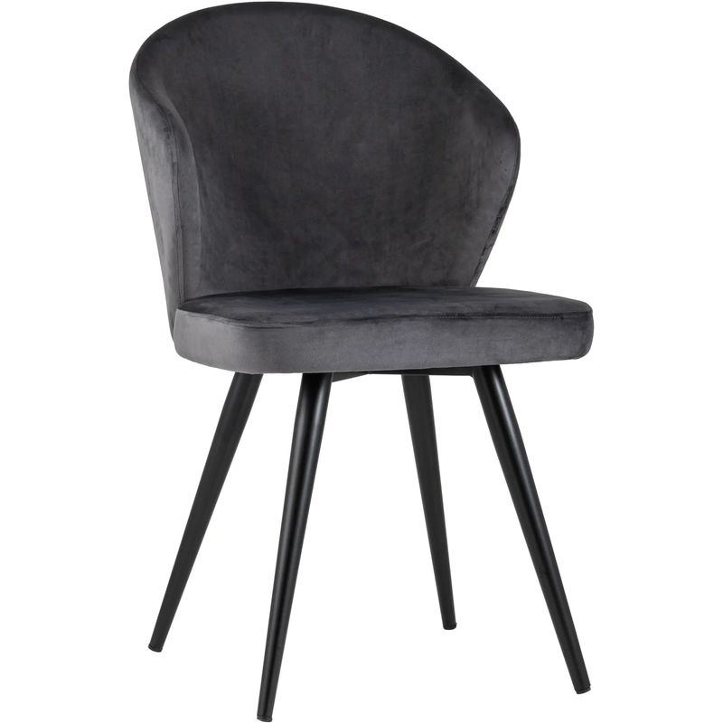 Стул Темно-Серый Бархат Volante Chair Серый Черный Стул Темно-Серый Бархат Volante Chair Серый Черный в Липецке | Loft Concept