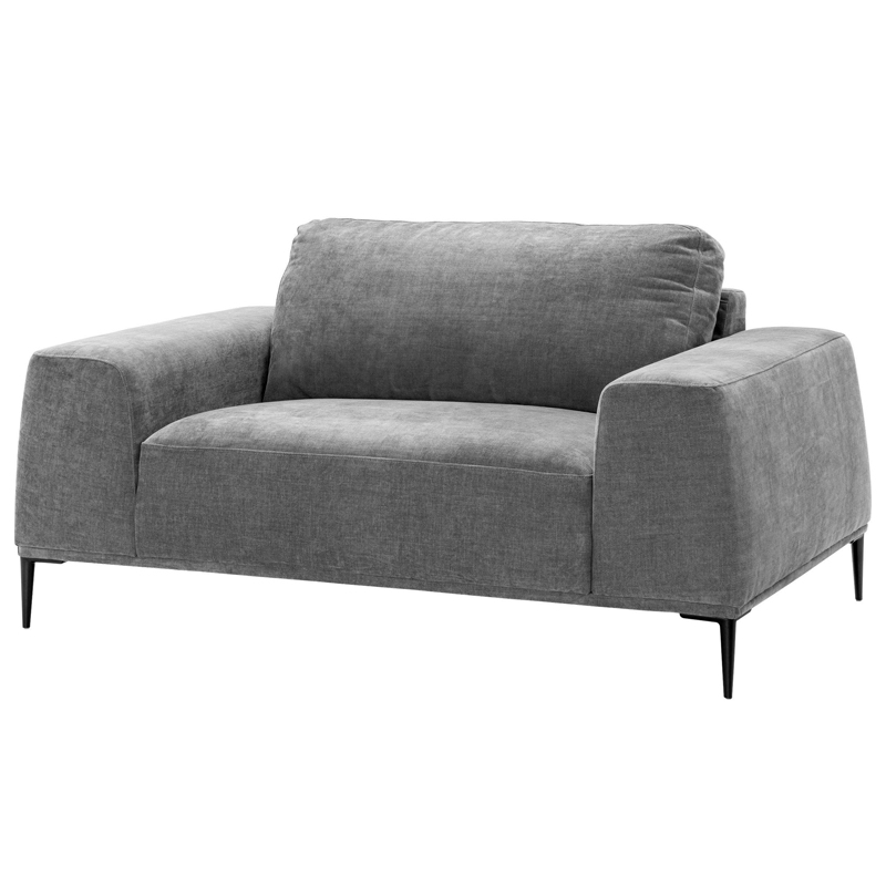Кресло Eichholtz Loveseat Montado grey Серый Черный Кресло Eichholtz Loveseat Montado grey Серый Черный в Липецке | Loft Concept