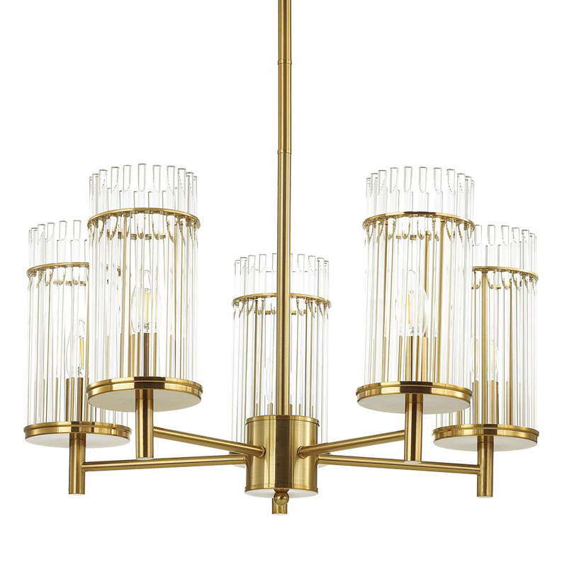 Люстра Wendel Chandelier 5 Глянцевое золото Прозрачный Люстра Wendel Chandelier 5 Глянцевое золото Прозрачный в Липецке | Loft Concept