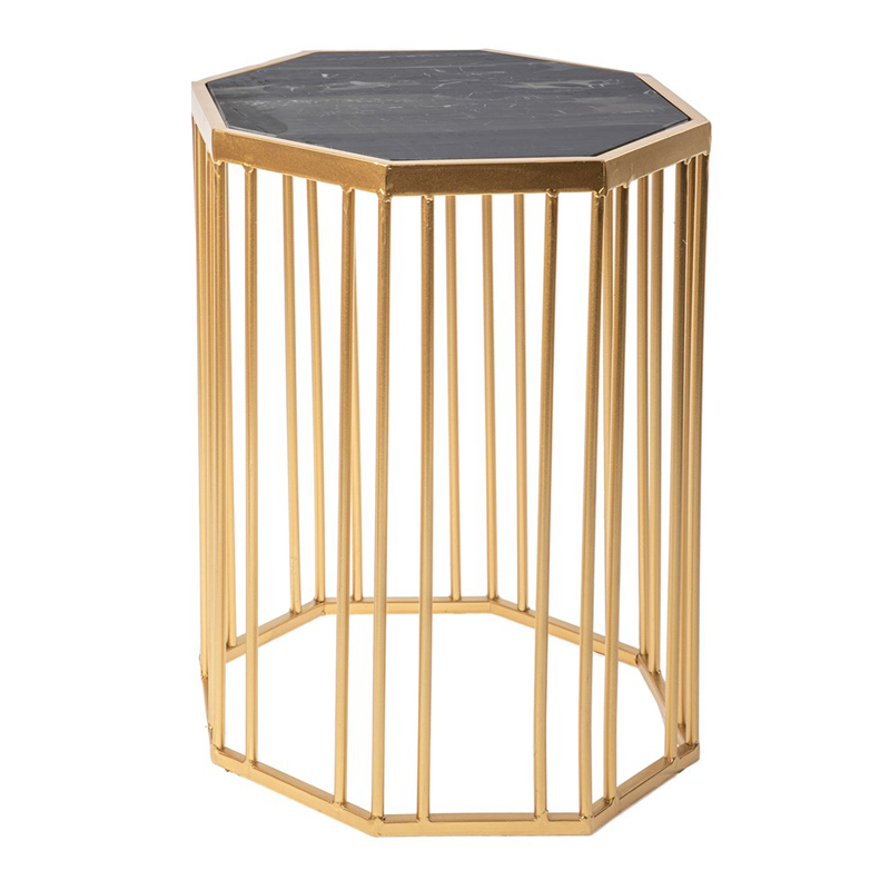 Приставной стол Side Table Marble чёрный мрамор Черный Мрамор Nero Золотой Приставной стол Side Table Marble чёрный мрамор Черный Мрамор Nero Золотой в Липецке | Loft Concept