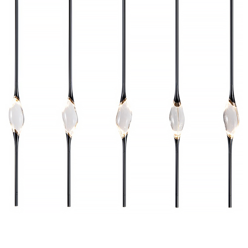 Подвесной светильник 12 Rectangle Chandelier Black Черный Прозрачный Подвесной светильник 12 Rectangle Chandelier Black Черный Прозрачный в Липецке | Loft Concept