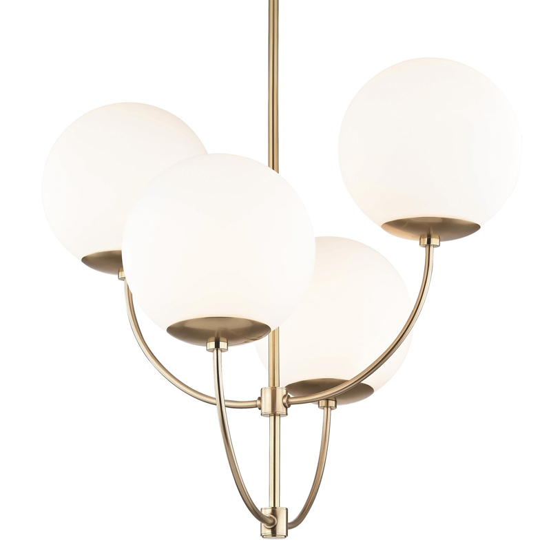 Люстра Breasal White Matte Balls Chandelier Brass Латунь Белое матовое стекло Люстра Breasal White Matte Balls Chandelier Brass Латунь Белое матовое стекло в Липецке | Loft Concept